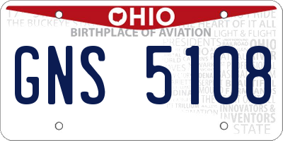 OH license plate GNS5108