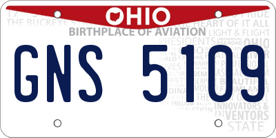 OH license plate GNS5109
