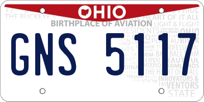 OH license plate GNS5117