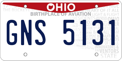 OH license plate GNS5131