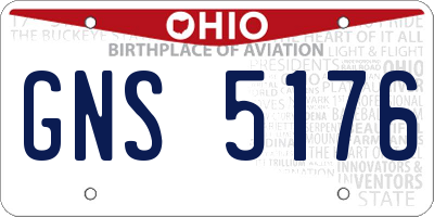 OH license plate GNS5176