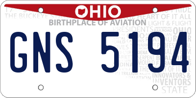OH license plate GNS5194