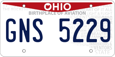 OH license plate GNS5229