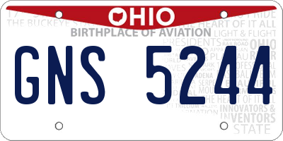 OH license plate GNS5244