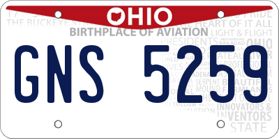 OH license plate GNS5259