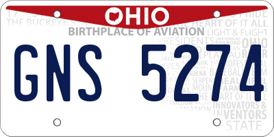 OH license plate GNS5274