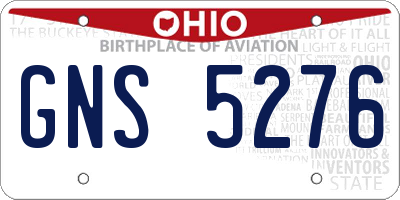 OH license plate GNS5276