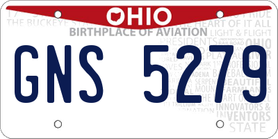 OH license plate GNS5279