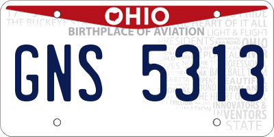 OH license plate GNS5313