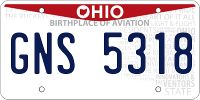 OH license plate GNS5318