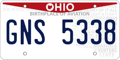 OH license plate GNS5338