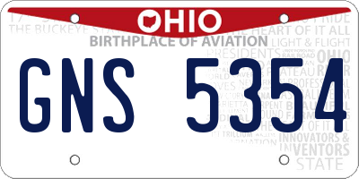 OH license plate GNS5354