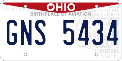 OH license plate GNS5434