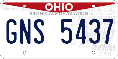 OH license plate GNS5437