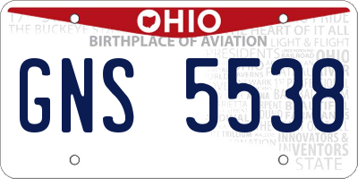 OH license plate GNS5538