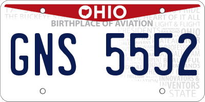 OH license plate GNS5552