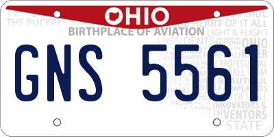 OH license plate GNS5561