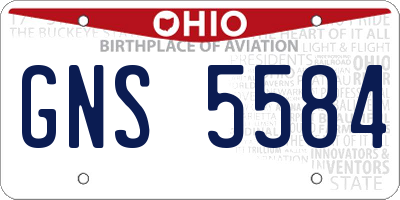 OH license plate GNS5584