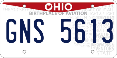 OH license plate GNS5613