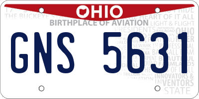 OH license plate GNS5631
