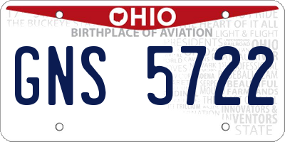 OH license plate GNS5722