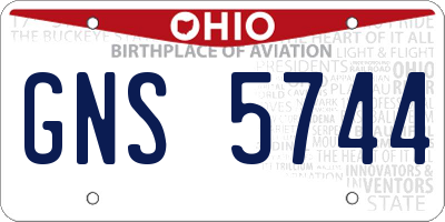 OH license plate GNS5744