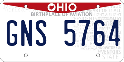 OH license plate GNS5764