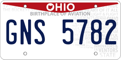 OH license plate GNS5782