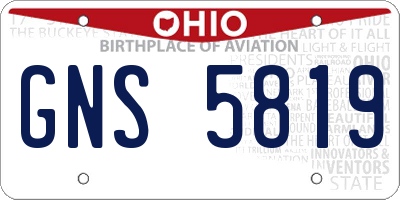 OH license plate GNS5819