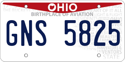 OH license plate GNS5825