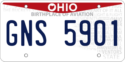 OH license plate GNS5901
