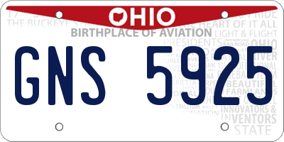 OH license plate GNS5925