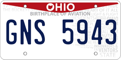 OH license plate GNS5943