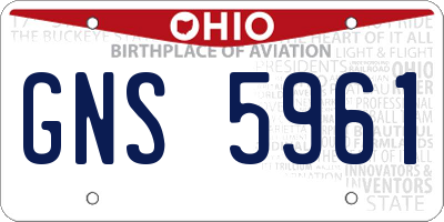 OH license plate GNS5961