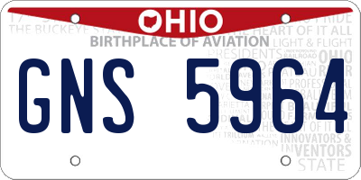 OH license plate GNS5964
