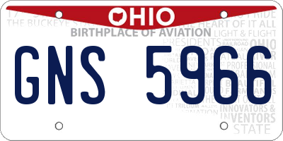 OH license plate GNS5966