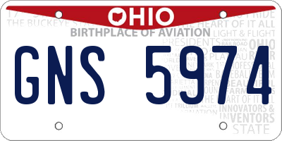 OH license plate GNS5974
