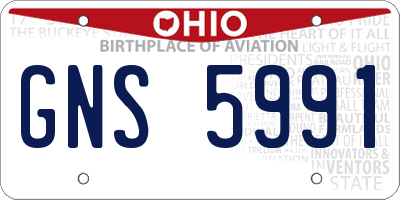 OH license plate GNS5991