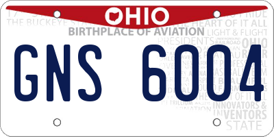 OH license plate GNS6004