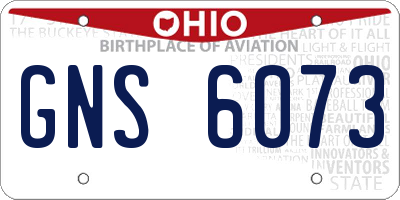OH license plate GNS6073