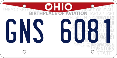 OH license plate GNS6081