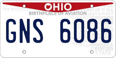 OH license plate GNS6086