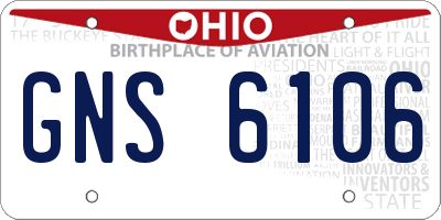 OH license plate GNS6106