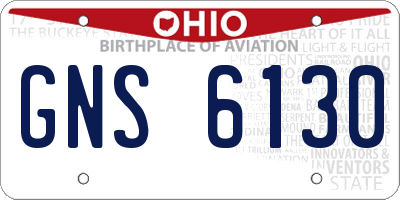 OH license plate GNS6130