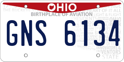 OH license plate GNS6134