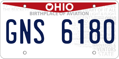 OH license plate GNS6180