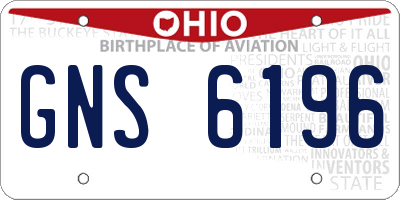 OH license plate GNS6196