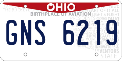 OH license plate GNS6219