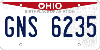 OH license plate GNS6235