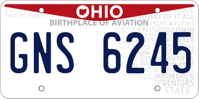 OH license plate GNS6245